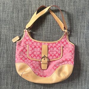 Y2k Faux Coach Pink and Tan purse